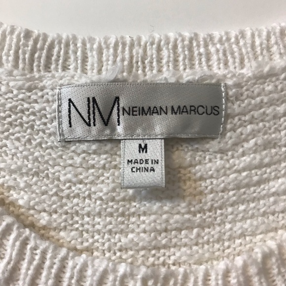 NEIMAN MARCUS Sleeveless Knit & Crochet Long Sweater Size Medium - Picture 7 of 9